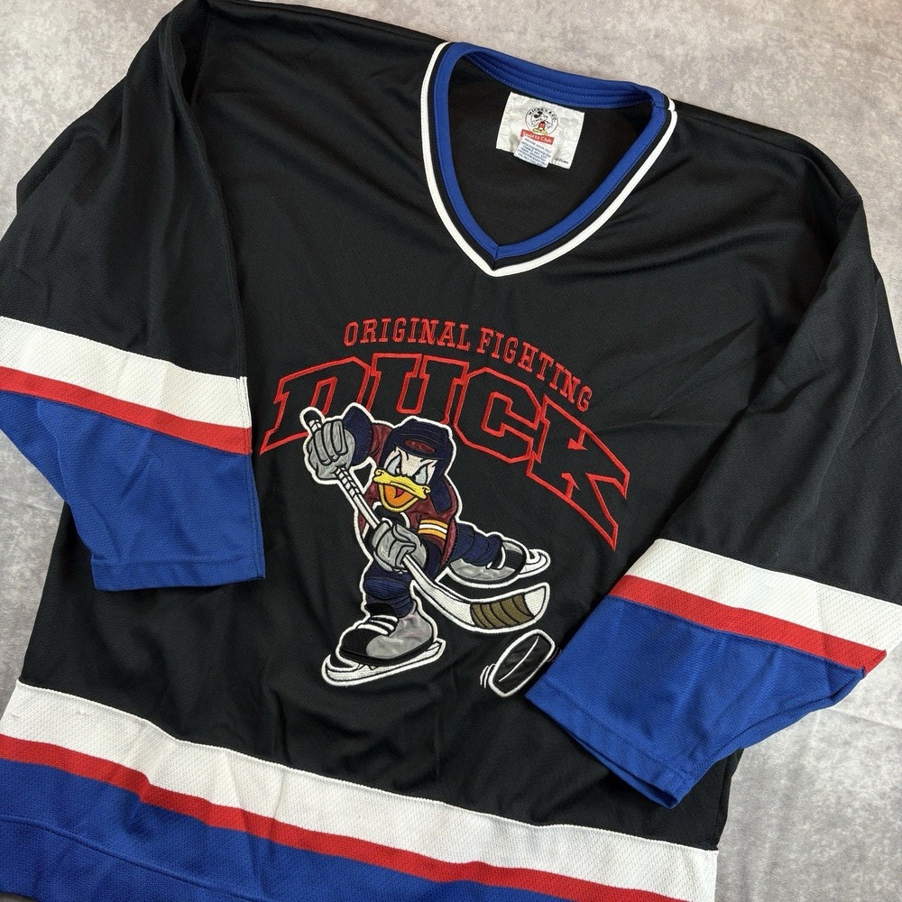 Vintage Starter Mickey & Co Jersey Mens XL Black Original Fighting Duck 90's